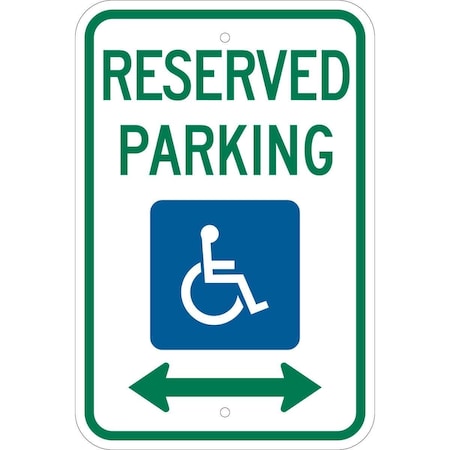 Brady Handicap Parking Sign, 18"H, 12"W, Alum, 94175 94175